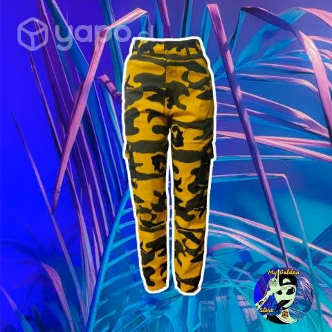 Pantalón cargo camuflaje color Amarillo Unisex