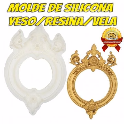 Molde De Silicona Marco Foto/Espejo Para Yeso, Res