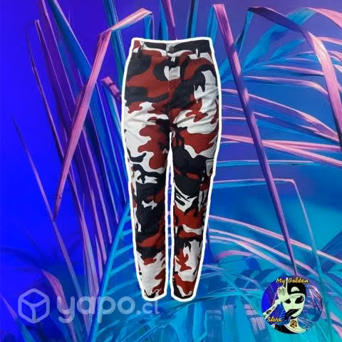 Pantalón cargo camuflaje color Burdeo Unisex