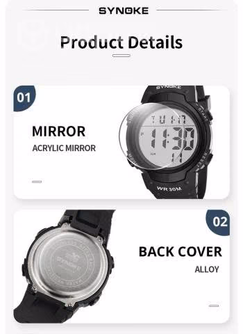 Reloj Digital Marca Synoke Resistente Al Agua 30M