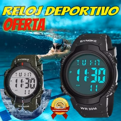 Reloj Digital Marca Synoke Resistente Al Agua 30M