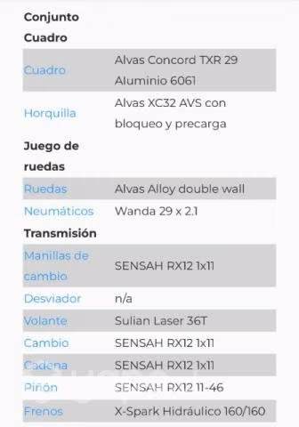 Bicicleta Mtb Alvas Concord