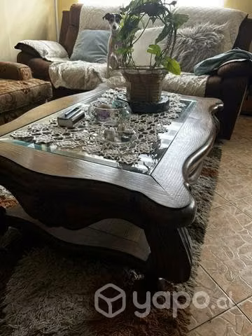 Mesa de centro de madera castaño