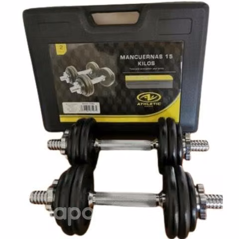 Set mancuernas 15 kilos + 10 kilos en discos