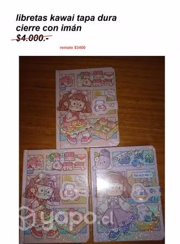 Libreta tapa dura con iman kawai