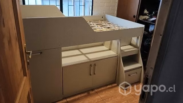 Decocasa cama 1.5 plaza con escritorio incluido