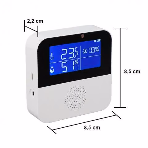 Reloj Sensor Ext. Temperatura Humedad Wifi Tuya Al