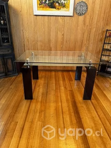 Mesa comedor de vidrio