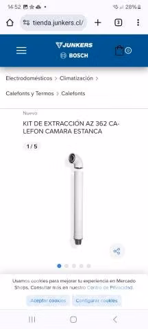 Calefon junkers wtd 15, tiro forzado, nuevo c kit