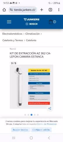 Calefon junkers wtd 15, tiro forzado, nuevo c kit
