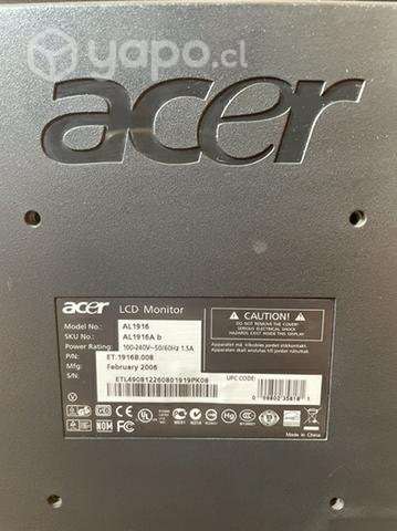 ACER Monitor LCD 19 / Excelente Estado - Imagen 2