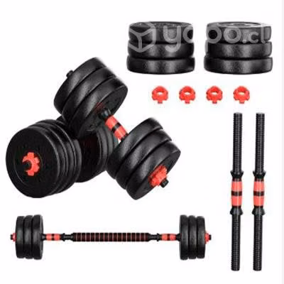 Set Mancuernas Barra Ajustables 20