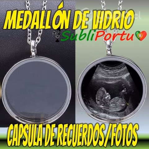 Relicario Medallón De Vidrio, Capsula de Recuerdos