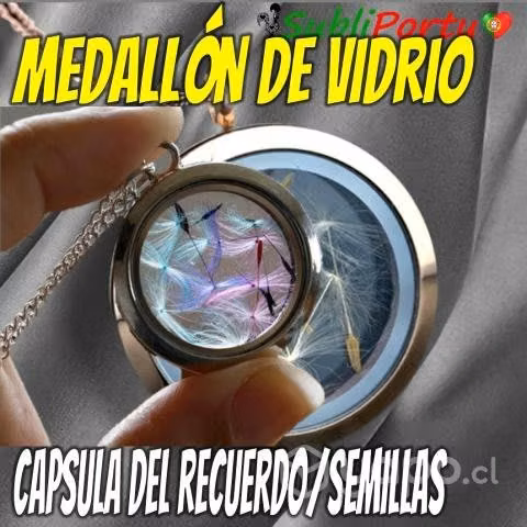 Relicario Medallón De Vidrio, Capsula de Recuerdos