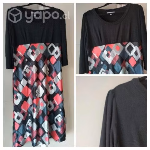 Vestido negro y diseño en seda-algodón