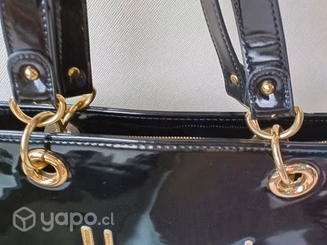 Cartera Harrods negra charol