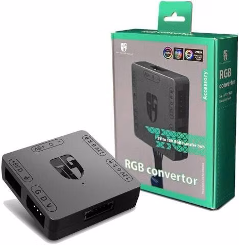 Convertidor de ventilador rgb de 5v a 12v, 4 pines