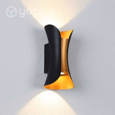 Aplique led doble negro-oro
