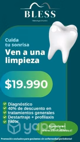 Promo limpieza dental completa + flúor + evaluar