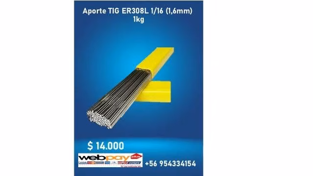 Aporte Soldadura TIG 1/16 (1,6mm) ER 308L (1kg)