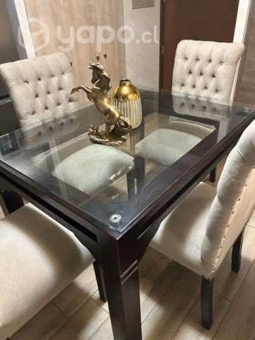 Comedor 4 silla capitones de felpa - Imagen 2
