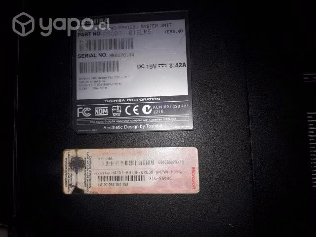 Notebook Toshiba