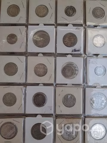 100 monedas antiguas de plata coleccionables