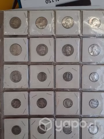 100 monedas antiguas de plata coleccionables