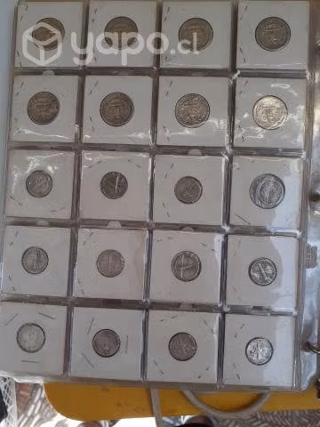 100 monedas antiguas de plata coleccionables