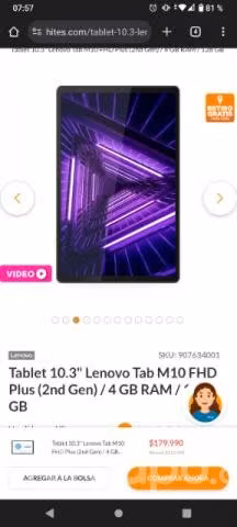 Tablet Lenovo 2da generación