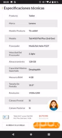 Tablet Lenovo 2da generación