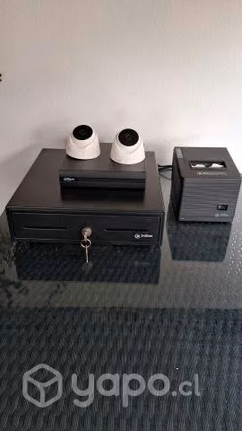 Caja registradora, impresora térmica y cámara seg