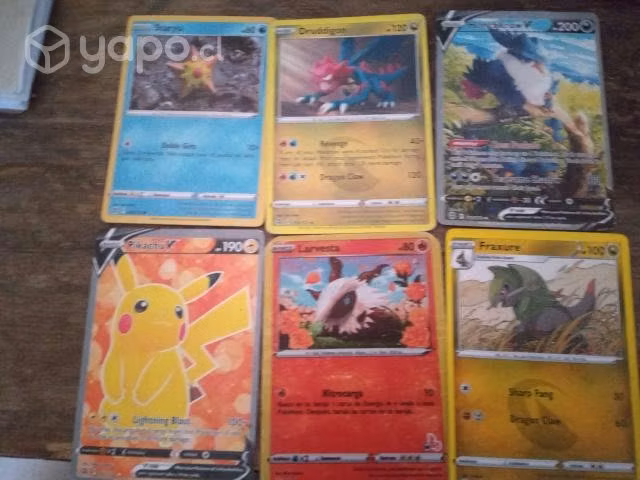 Staryu,Druddigon,HonchkrowV, PikachuV,Larvesta,