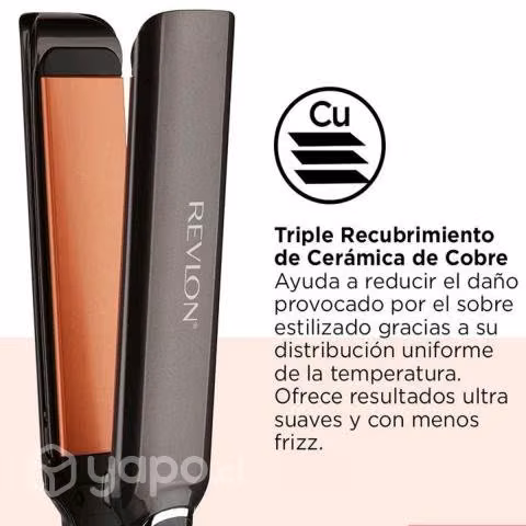 ALISADOR DE PELO CON PLACAS DE COBRE, REVLONv