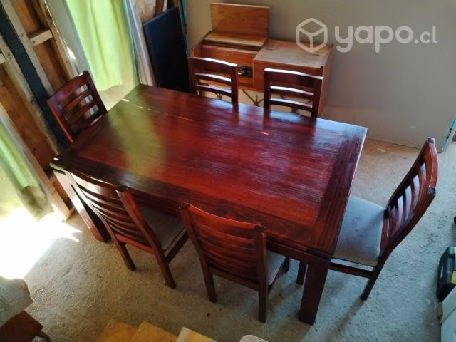Mesa caoba 6 sillas madera sólida - Imagen 3