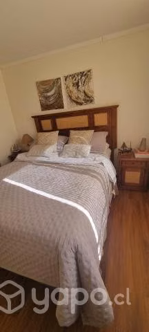 Cama Rosen 2 plazas + respaldo +veladores