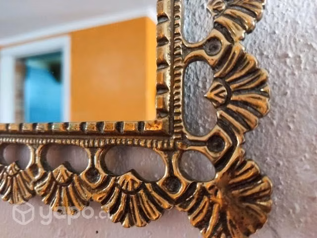 Mesa y espejos de bronce antiguos estilo Luis XV - Imagen 3
