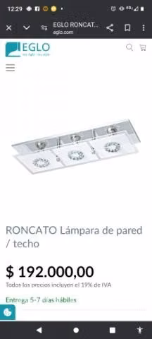 Lámpara para pared roncato nueva