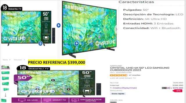 Led Samsung Crystal UHD 4K 50" Android TV, Control - Imagen 2