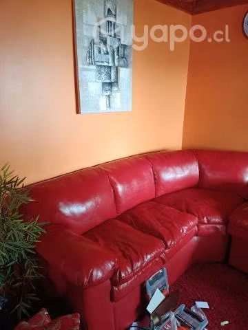 Sillón esquinero curo rojo 5 cuerpos