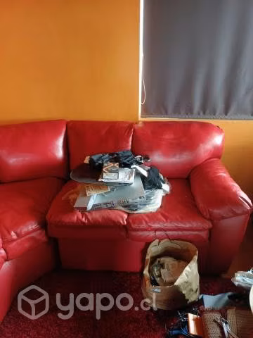 Sillón esquinero curo rojo 5 cuerpos