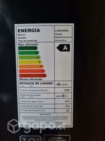 Lavadora fensa premium care pro black 21 kilos - Imagen 4