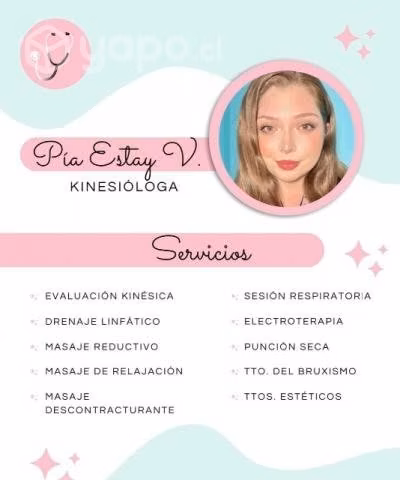 Kinesióloga a domicilio sector norte