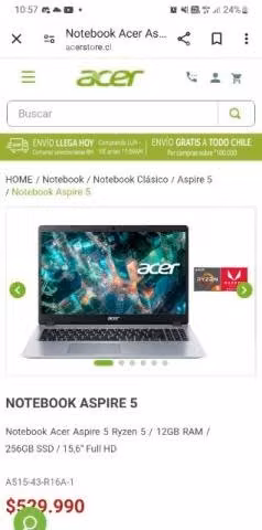 Se vende notebook acer