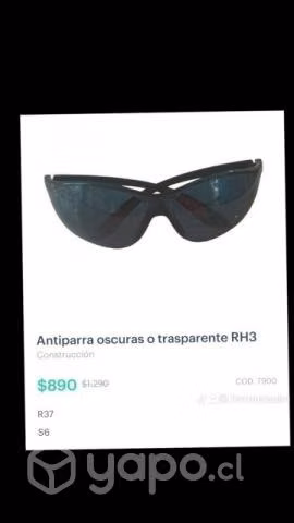 Antiparras clas y Oscuras por mayor