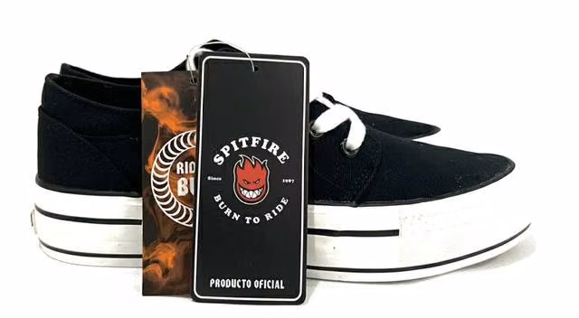 Zapatilla 100% Tela Marca Spitfire N*38 Negro - Imagen 2