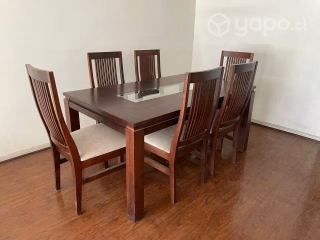 Juego de comedor de madera 6 sillas