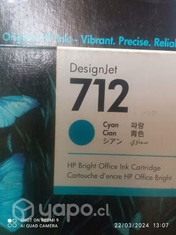 Tinta hp 712 cyan original