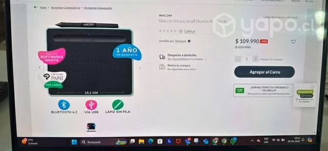 Tableta gráfica WACOM INTUOS BLUETOOTH NUEVA - Imagen 6
