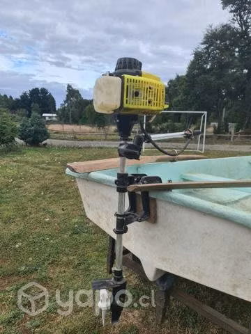Bote de fibra con motor + carro